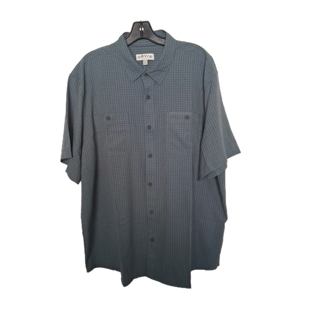 NWT Orvis Men's 2XL Casual Hiking Outdoor Lightweight Green Check Shirt